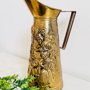 Vintage Brass Colonial Pitcher or Vase, Made in England