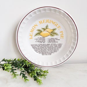 Vintage &quot;Lemon Meringue Pie&quot; Ceramic Deep Baking Dish by Hankook