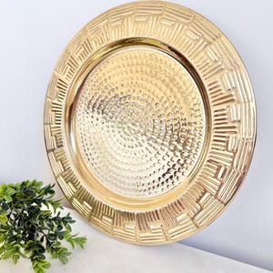 Vintage Hammered Brass Tray - Made in India