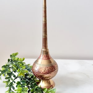 Vintage Etched Brass Rose Water Sprinkler - Perfume Holder