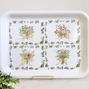 Vintage Melamine Floral Serving Tray - Wildflower Home Decor - Made in Italy