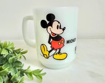 Vintage Mickey Mouse Milk Glass Mug - Disney Pepsi Collector Series