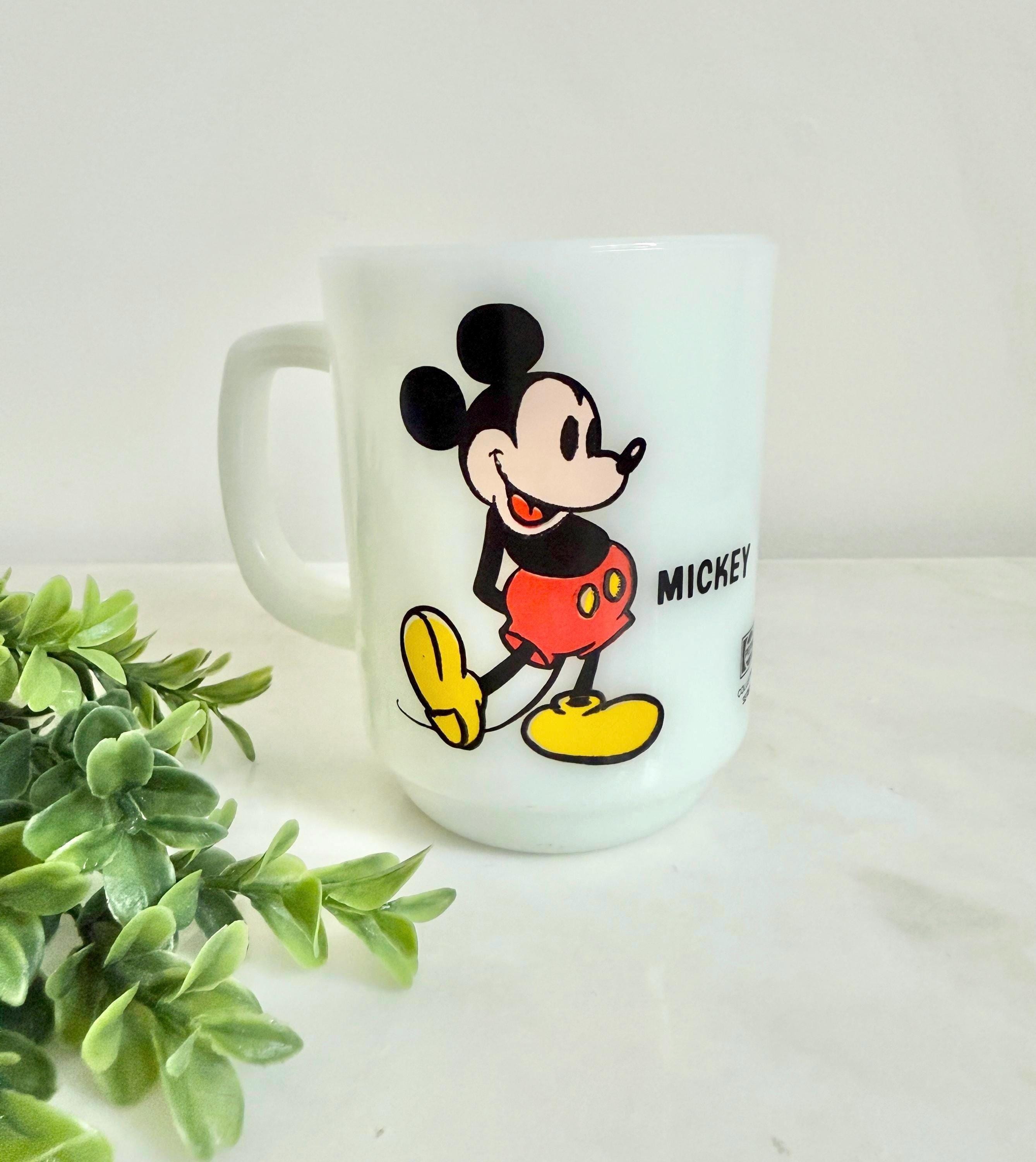 Vintage Mickey Mouse Milk Glass Mug - Disney Pepsi Collector 