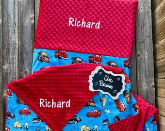 Nap Mat Cover with matching blanket fits Kindermats - Angeles Rest mat - 200 fabric choices - Cars - mermaids