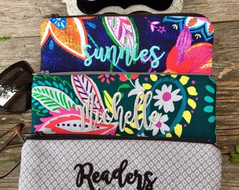 Fabric Sunglass Case - Sunglass Case - Reading Glasses Case - Eyeglass Case - Personalized Eyeglass Case - 200 fabric choices