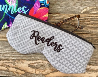 Sunglass Case - Fabric Sunglass Case - Readers Case - Eyeglass Case - Personalized Eyeglass Case - 200 fabric choices  - Swim Goggle Case