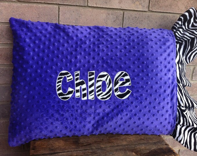Personalized Minky Ruffle Standard Pillowcase Etsy