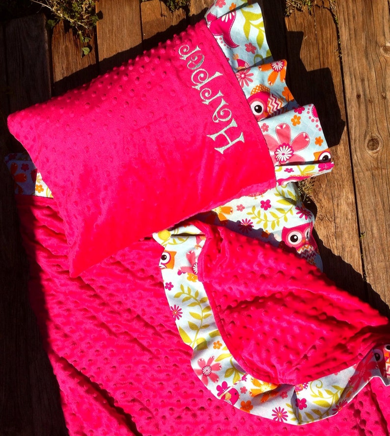 Personalized Nap Mat Cover With Attached Ruffle Minky Blanket Etsy