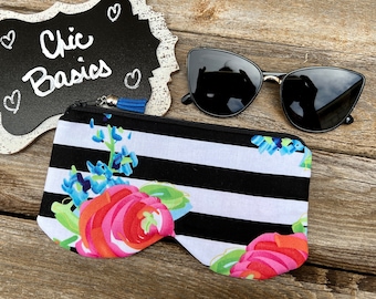 Fabric Eyeglass Case - Sunglass Case - Readers Case - Eyeglass Case - Personalized Sunglass Case - Ready to Ship! - Floral Print