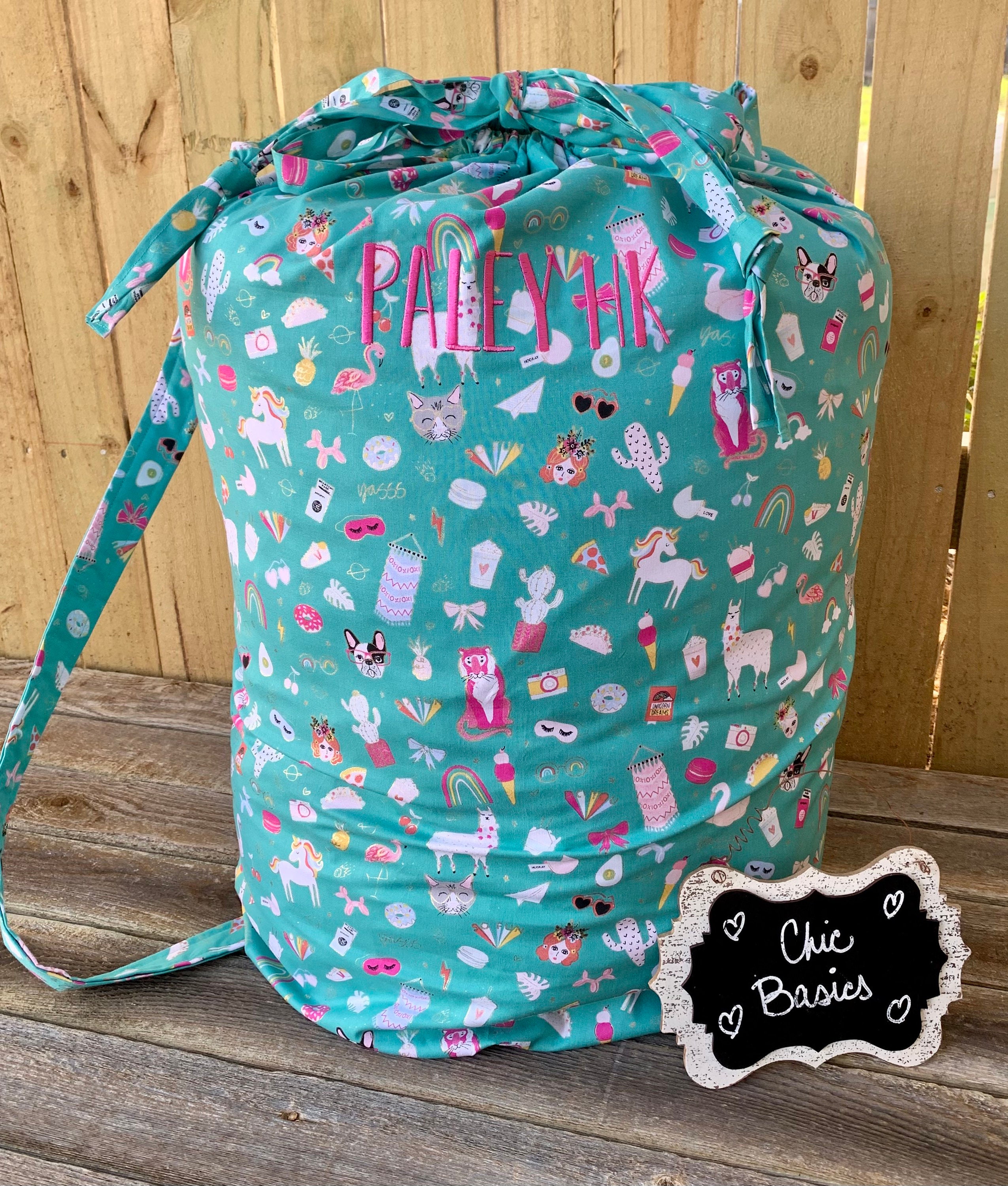Personalized Laundry Bag Travel Laundry Bag Drawstring Etsy
