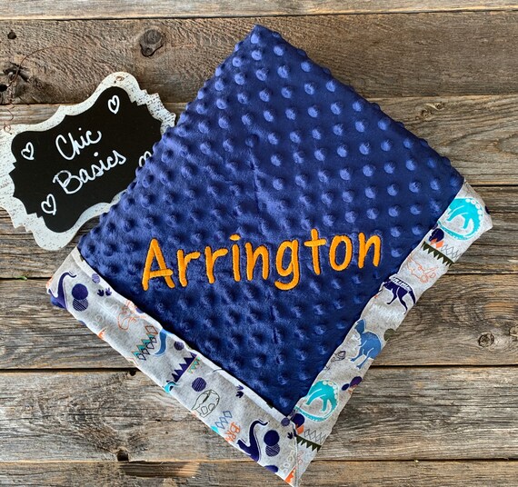 Minky ruffled Baby Blanket with personalization - Lovey Blanket - 200 Fabric Choices