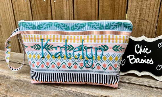 Zippered Diaper clutch with personalization and Minky changing pad - over 200 fabric choices