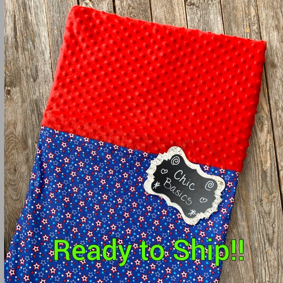 Nap Mat Cover fits Kindermats - Angeles Rest mat - Ready to ship! - Star Print - red minky - Kindermat Cover