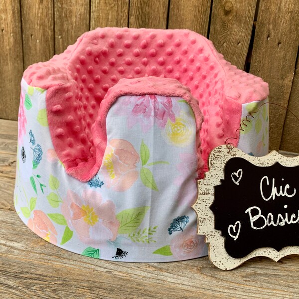 Bumbo Seat Cover - Watercolor Floral - Ready to Ship - Pink - girl bumbo cover