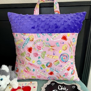 Reading Pillow - Reading Pocket Pillow - Personalized Reading Pillow - Pocket Reading Pillow - Ready to Ship - Candy sweet treats
