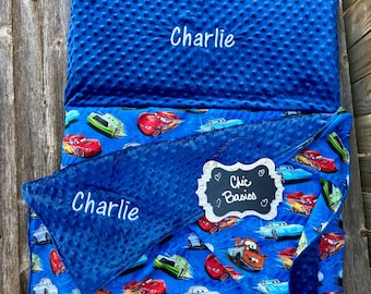 Nap Mat Cover with matching blanket fits Kindermats - Angeles Rest mat - 200 fabric choices - Cars - mermaids