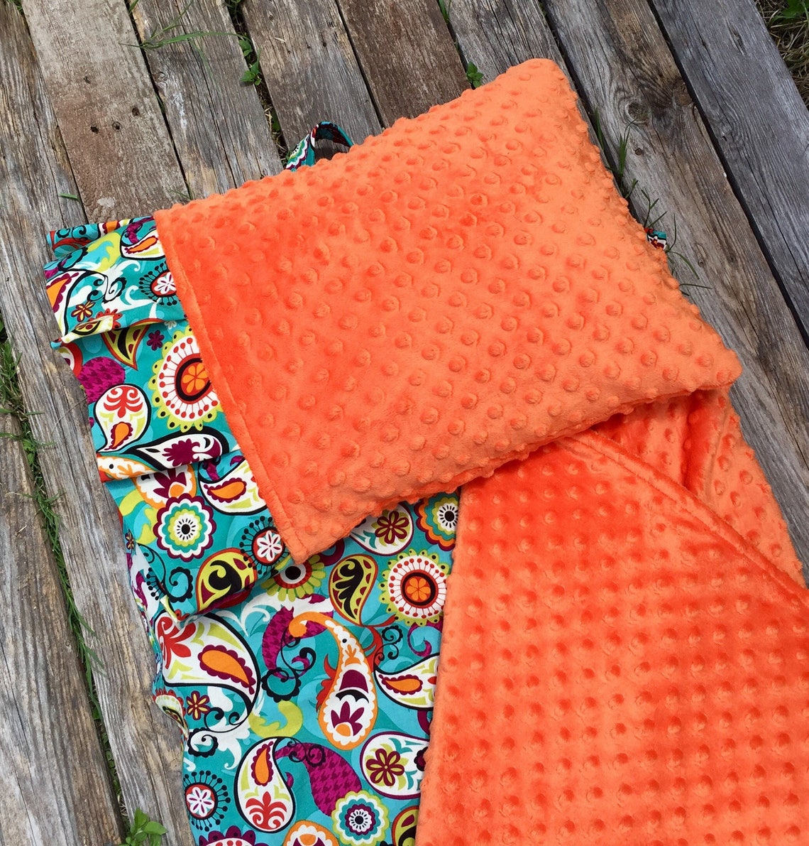 Nap Mat Cover With Attached Minky Blanket & Ruffle Pillow Case Etsy