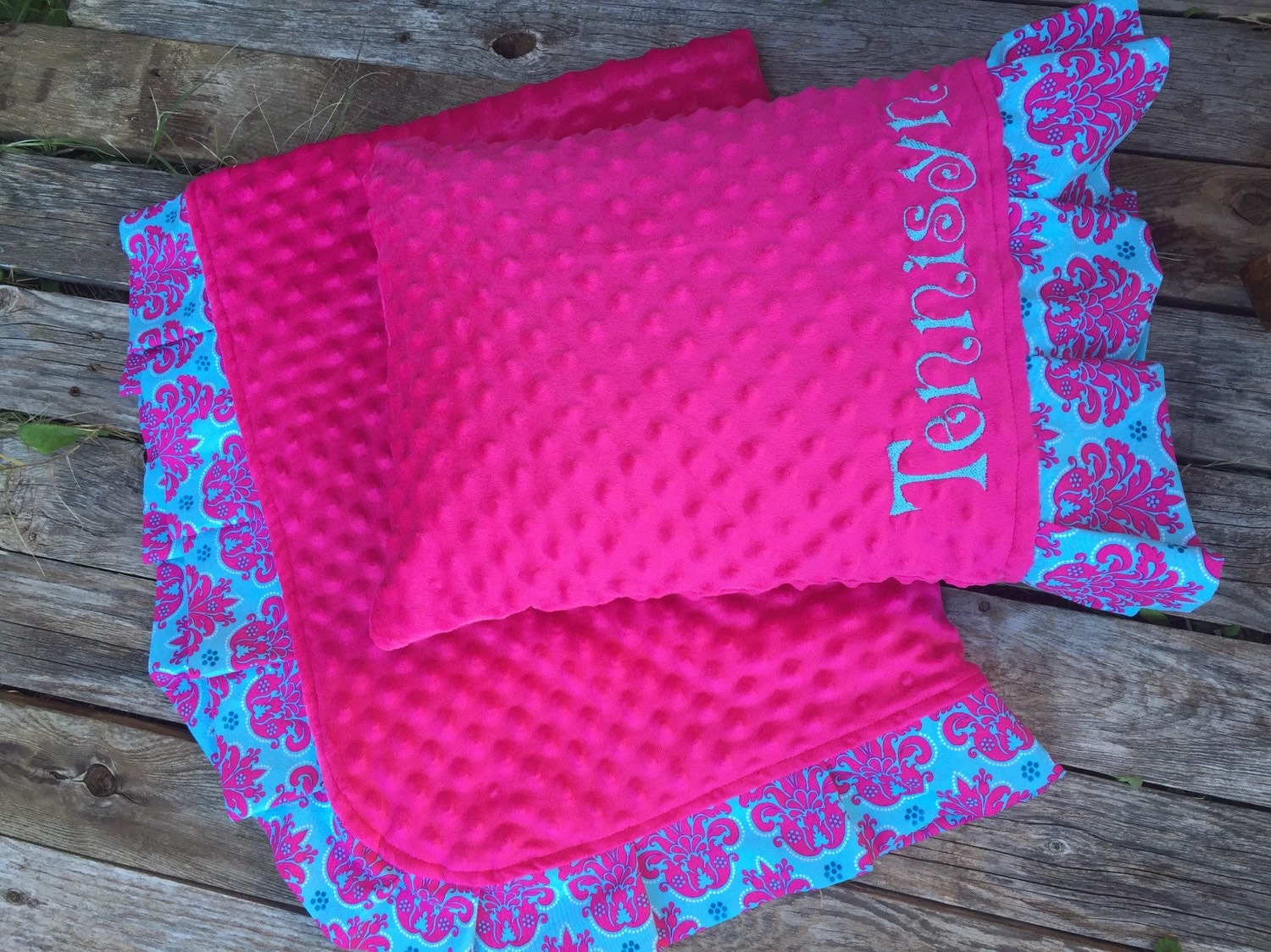 Minky Blanket and Personalized Pillowcase Etsy