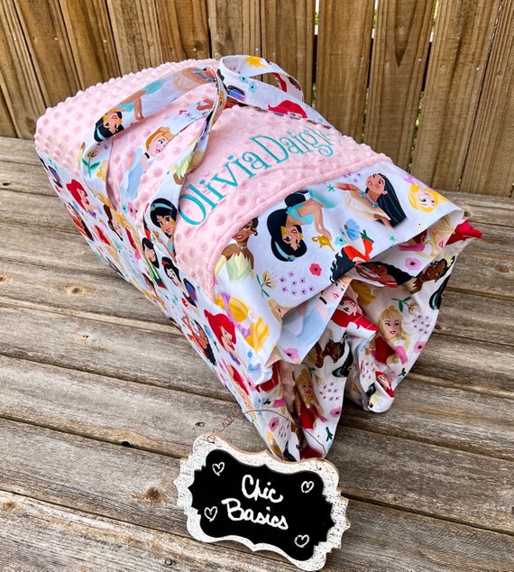 Personalized  Nap Mat cover with both attached Minky Blanket and attached pillowcase for Kindermat Daydreamer