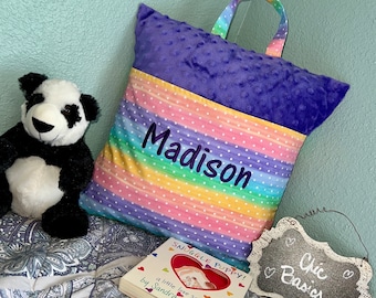 Reading Pillow - Pocket Pillow - Personalized Reading Pillow - Personalized Pillow - 200 fabric choices - Custom Sleep Pillow