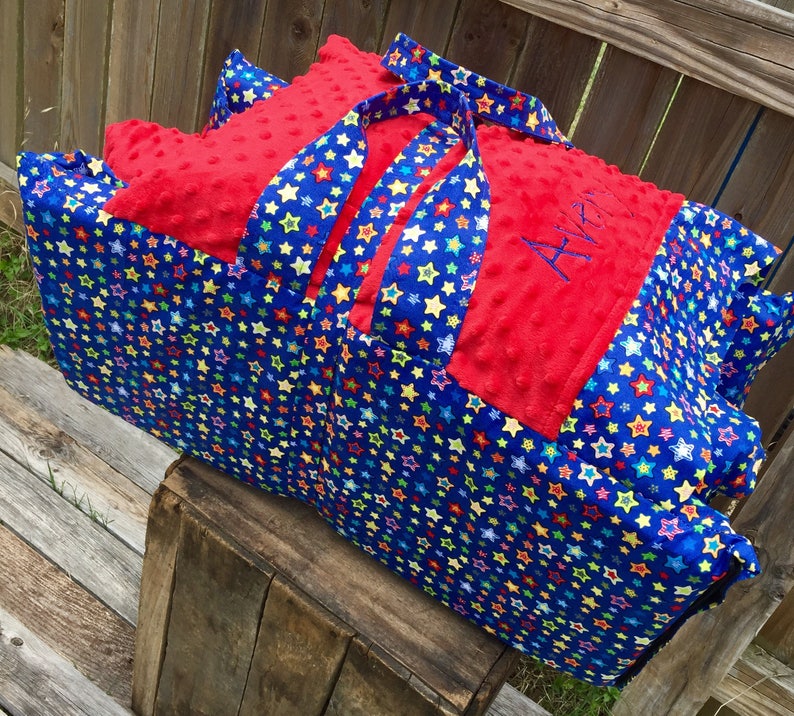 Personalized Nap Mat Cover With Attached Ruffle Minky Blanket Etsy