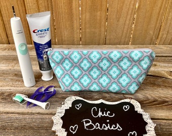 Ready to Ship!  Electric Toothbrush Case - Travel Toothbrush Case - Dental Case - 200 Fabric Choices