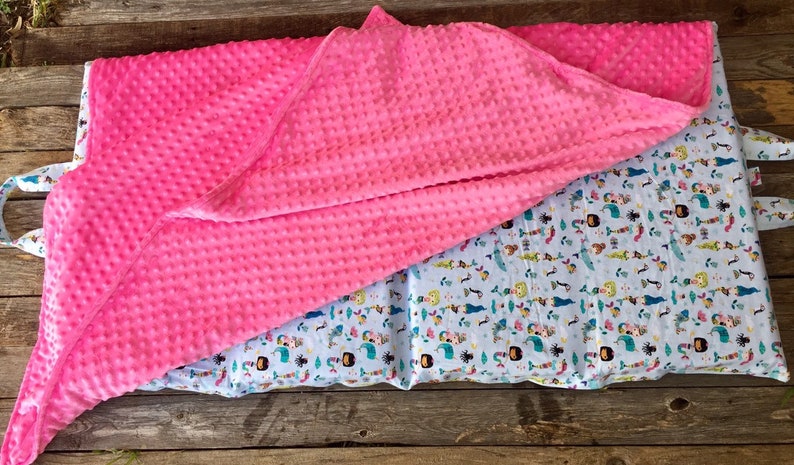 Nap Mat cover with attached Minky Blanket for Kindermat image 6