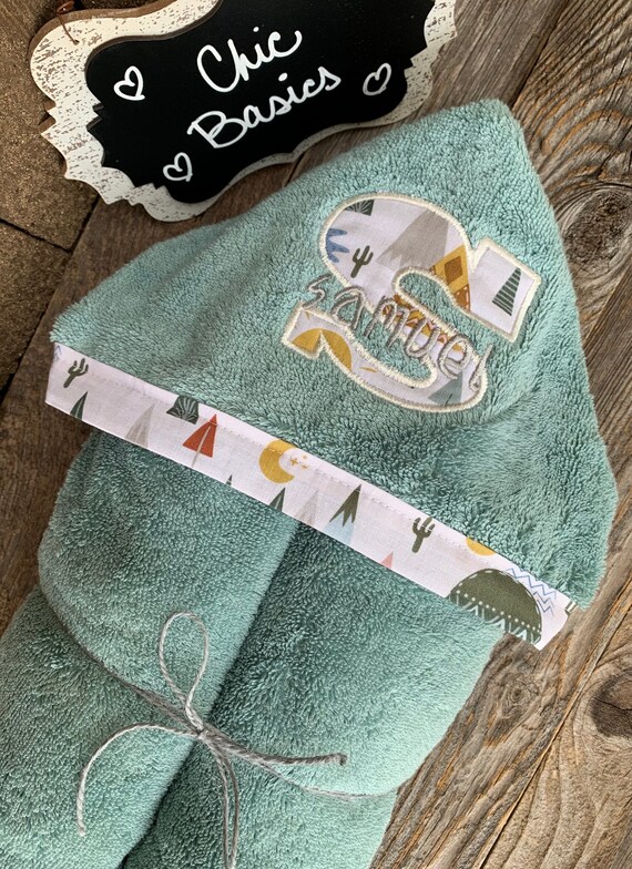 Personalized Hooded Towel over 200 fabric choices -  Custom Hooded Bath Towel