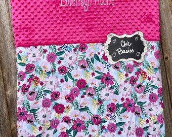 Minky Headrest Cover with ruffle blanket - Nap Mat Cover fits Kindermats - Angeles Rest mat - 200 fabric choices
