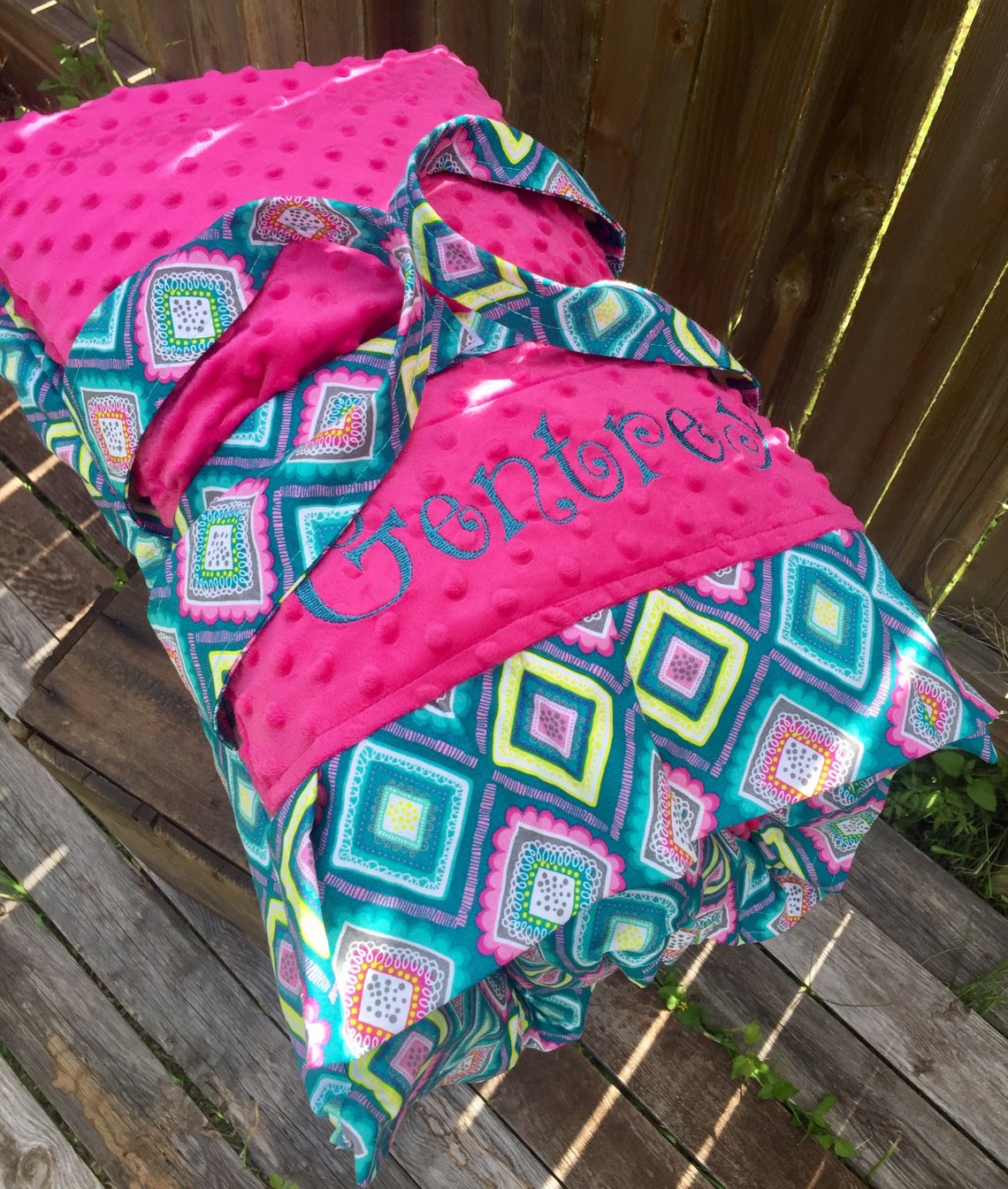 Personalized Nap Mat Cover With Both Attached Ruffle Minky Etsy