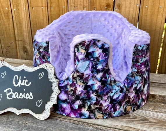 Bumbo Seat Cover - Gemstone lavender Minky - Ready to Ship - girl Bumbo cover