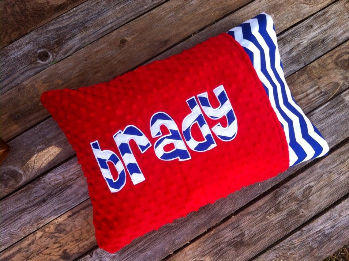 Travel Pillow Case With Fabric Ruffle and Personalizationover Etsy