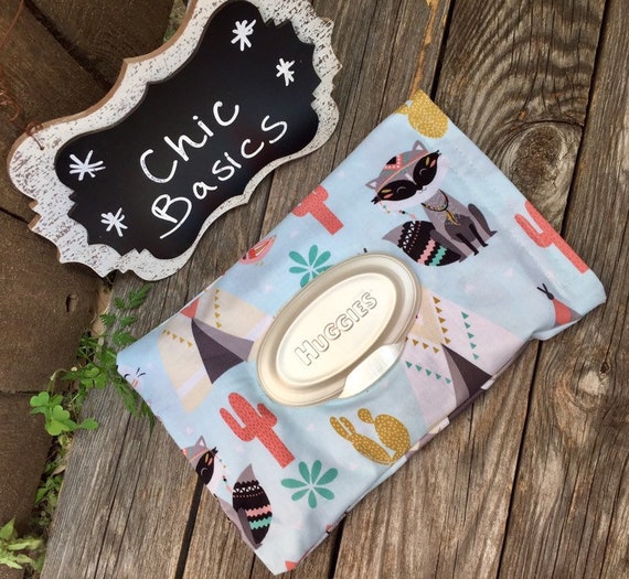 Wipes Case - Ready to Ship! Chic Wipes Cover - Wipes Case Cover - Baby Wipes Holder - Wipes Pouch - teepees - bubbies - cactus