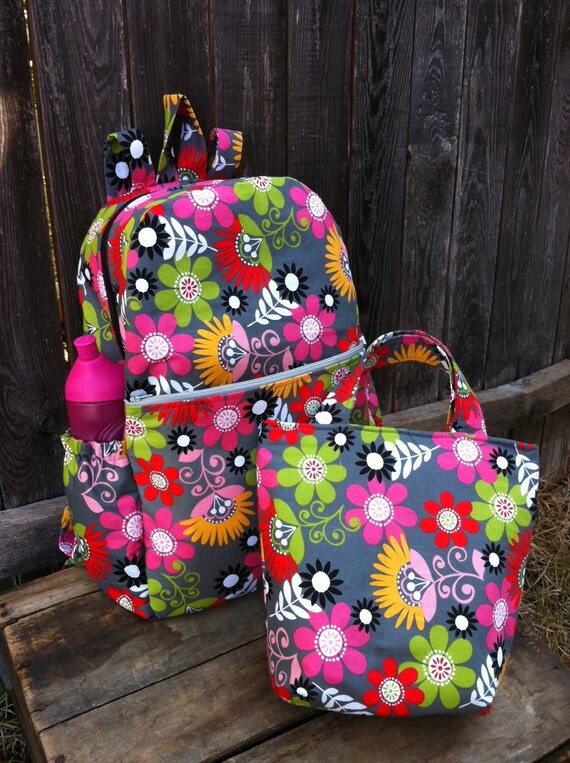 Items similar to Chic Backpack and Lunch Pail Set on Etsy