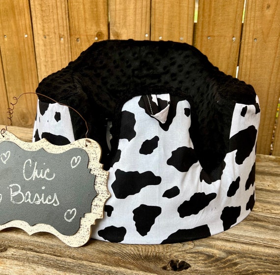 Custom Design Bumbo Seat Cover -200 fabric choices - Black and White Cow Print