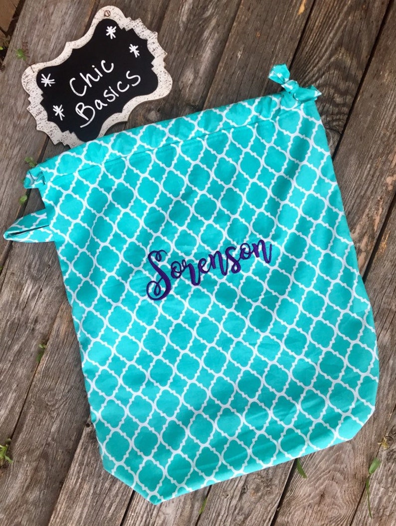 Personalized Laundry Bag Wet Dry Bag Travel Laundry Bag College Cloth Diaper Wet Bag Drawstring Wet Bag Personalized Gym Bag