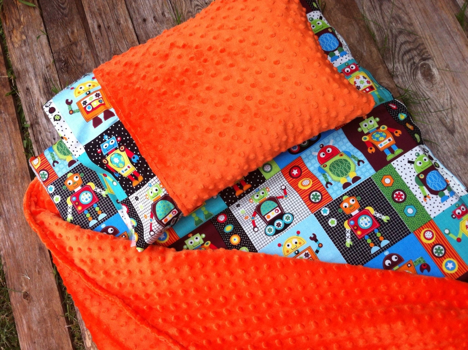 Nap Mat Cover With Attached Minky Blanket & Ruffle Pillow Case Etsy
