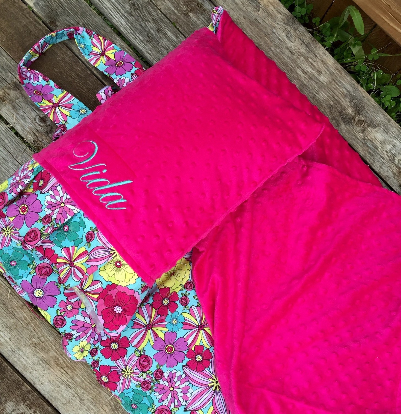 Personalized Nap Mat Cover With Both Attached Minky Blanket Etsy