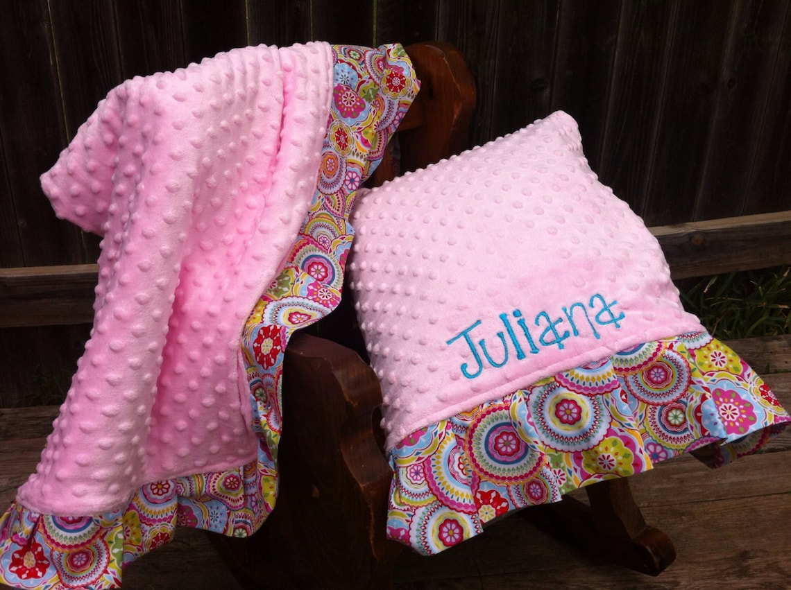 Minky Blanket and Personalized Pillowcase Etsy