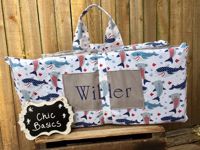 Personalized Nap Mat Cover With Attached Minky Blanket Etsy