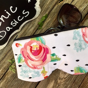 Fabric Eyeglass Case - Sunglass Case - Readers Case - Eyeglass Case - Personalized Sunglass Case - Ready to Ship! - Floral Print