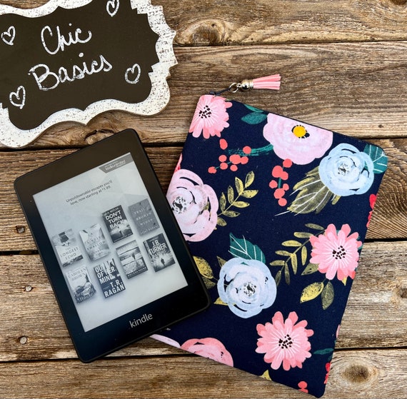 Zippered E-reader Case - E-reader Cover - 200 Fabric Choices - Custom Kindle Case - Padded Kindle Sleeve