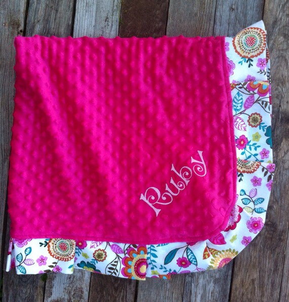 Personalized Minky Baby Blanket - Lovey Blanket - 200 Fabric Choices