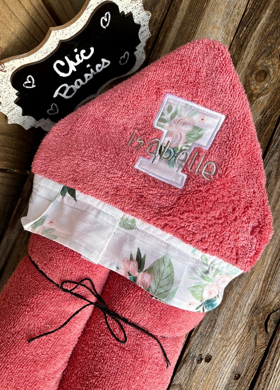 Custom Hooded Towel over 200 fabric choices with Personalization - deer - buffalo plaid - flannel