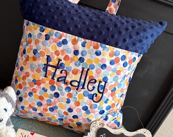 Reading Pillow - Pocket Pillow - Personalized Reading Pillow - Personalized Pillow - 200 fabric choices - Custom Sleep Pillow