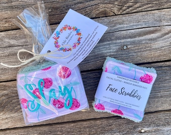 Spa Towel headband - Spa Towel Wrap - Facial Headband - Towel Headband - Personalized Headband - Reusable Cotton Rounds - Disco Cherries