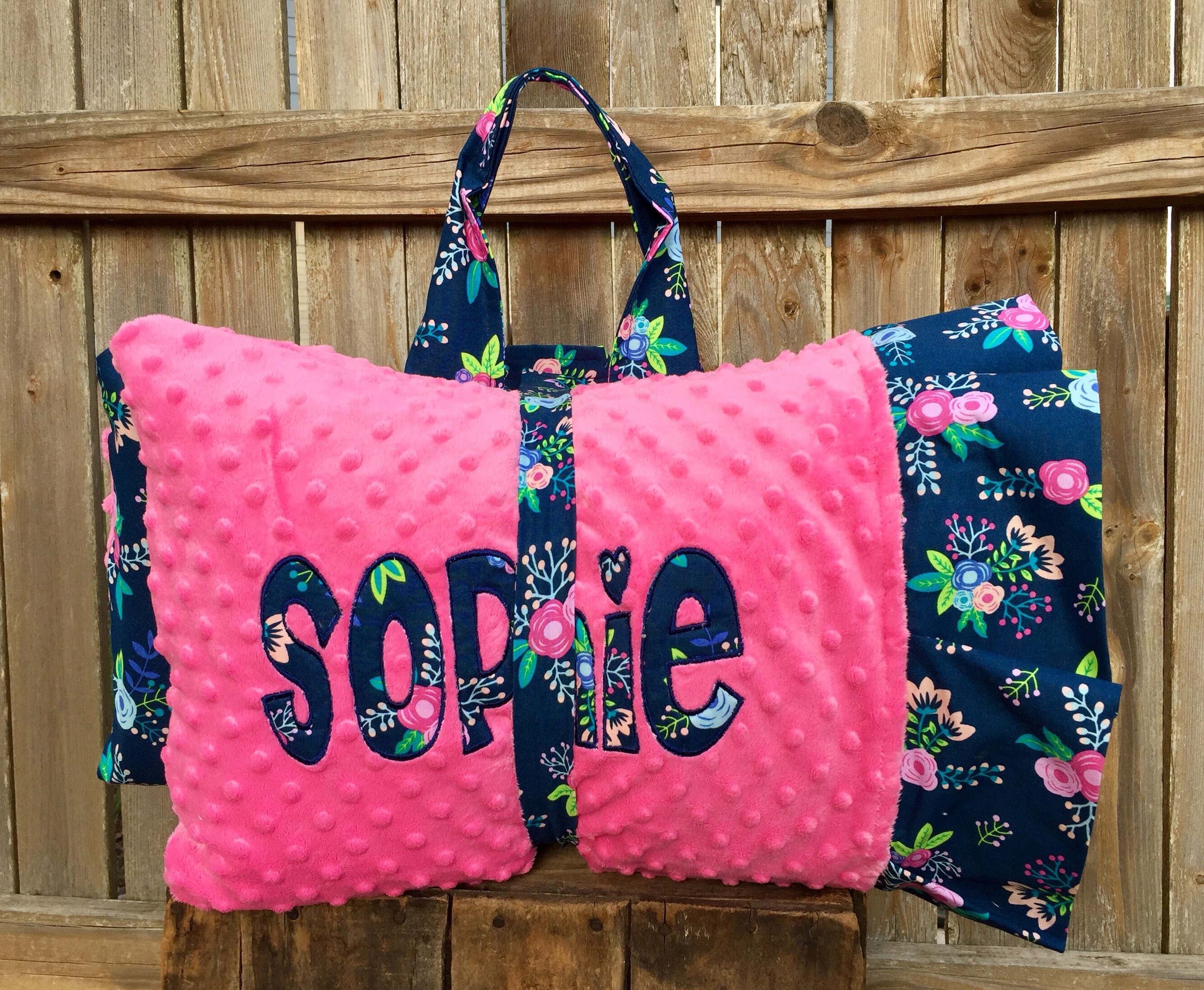 Personalized Nap Mat cover with attached Minky Blanket & Etsy