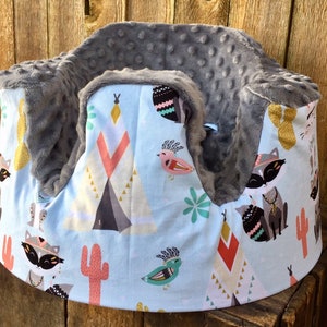 Custom Bumbo Seat Cover 200 fabric choices minky bumbo cover Brown Cow Print image 3
