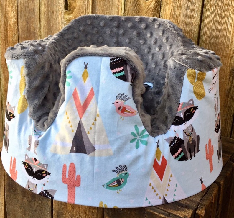 Custom Bumbo Seat Cover 200 fabric choices minky bumbo cover Brown Cow Print image 3