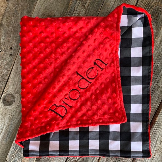 Personalized Minky Baby Blanket - Lovey Blanket - 200 Fabric Choices - Baby Gift